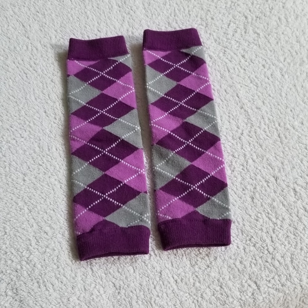 Baby Leggings Purple Argyle